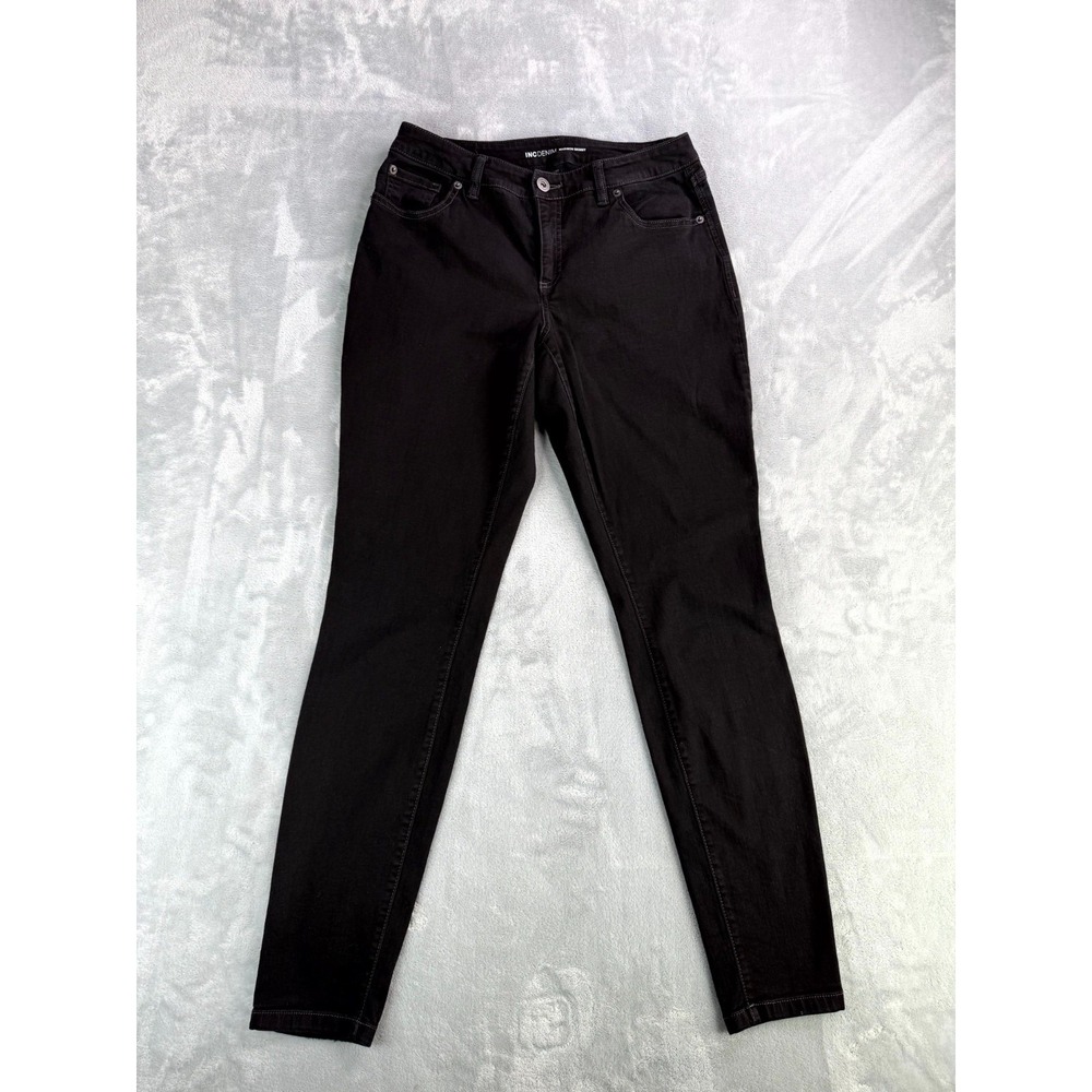 INC International Concepts Madison Skinny Jeans Women 4/27 Black Denim Mid Rise